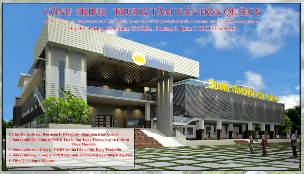 Dự án thi công xây dựng Trung Tâm Văn Hoá Quận 8